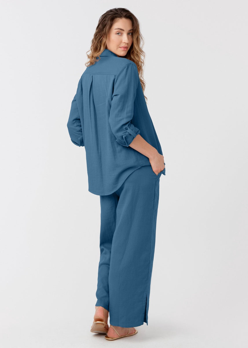  Cabana Life Harbor Gauze Button Down Shirt - XS - Bonton