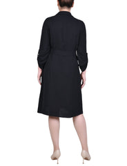 Long Roll Tab Sleeve Shirtdress