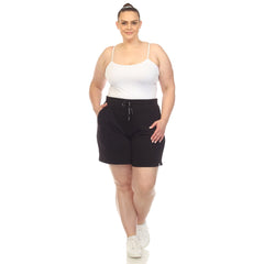 Plus Size Super Soft Drawstring Waistband Sweat Short