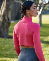 WOMEN'S FULL ZIP CROP TOP (4010)