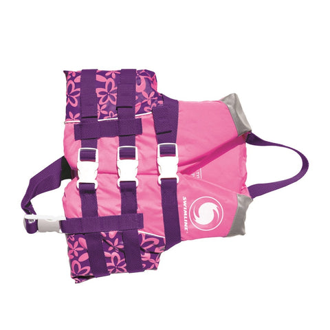 Pink and Purple Floral Swimming Pool Vest Life Jacket - Up to 90lbs