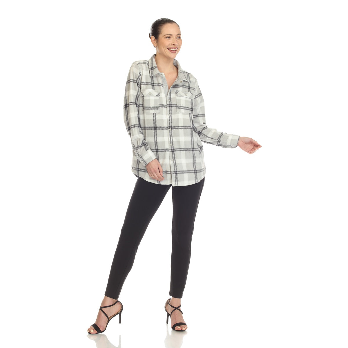  White Mark Women's Flannel Plaid Shirts - S - Bonton