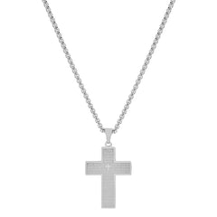 Lord Prayer Cross Pendant 24" Necklace