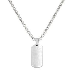 Lord Prayer Dog Tag Pendant Necklace