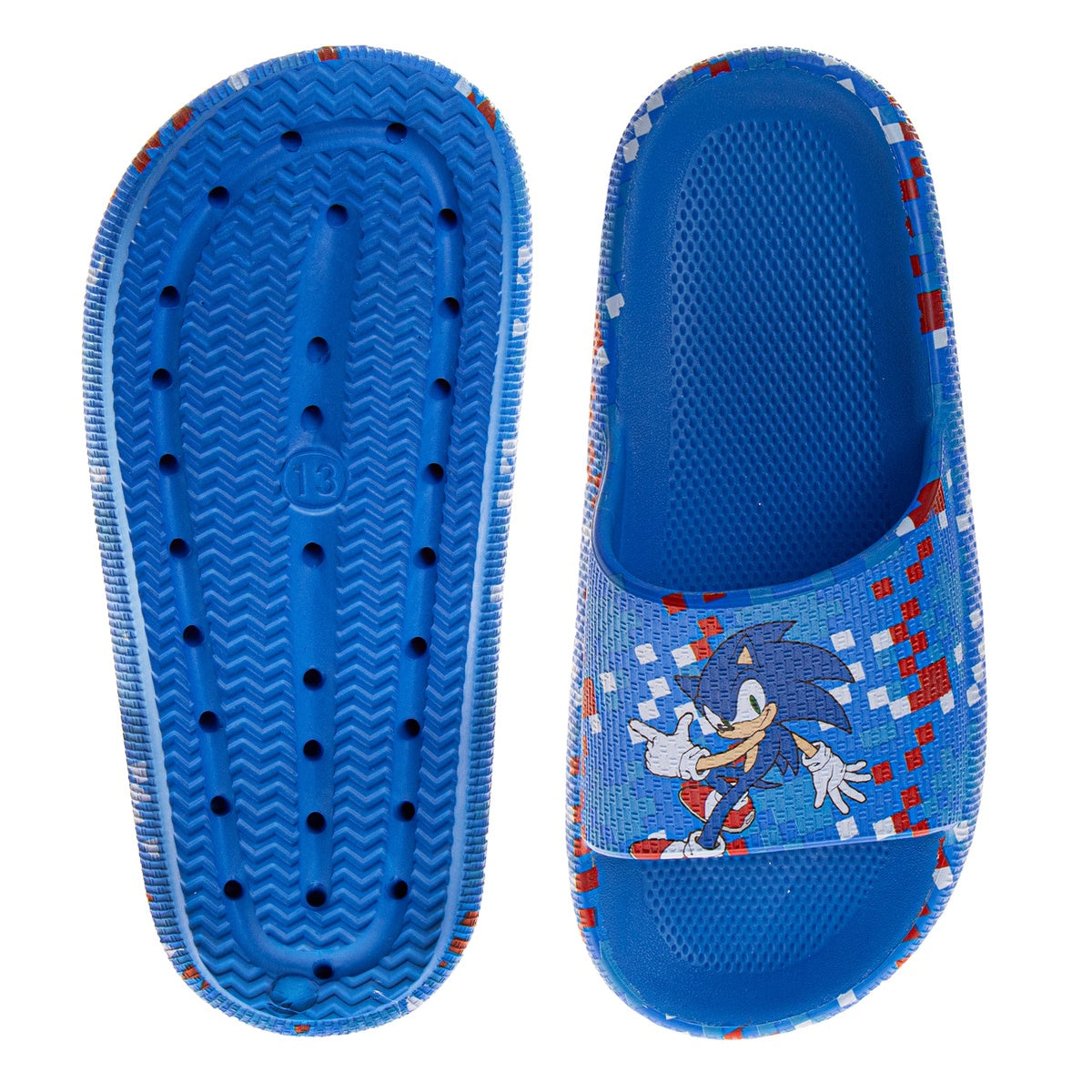  Josmo Sonic the Hedgehog Boys' Slip on Slides - 13 - Bonton