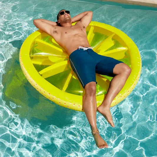 Inflatable Fruit Slice Swimming Pool Lounger Raft - 60" - Lemon