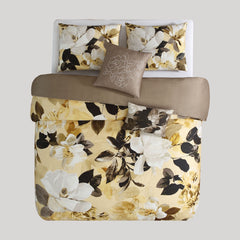 Yellow Magnolia 100% Cotton 5 Piece Reversible Comforter Set