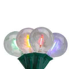 10ct Multi Color LED G50 Globe Patio Lights  10ft Green Wire