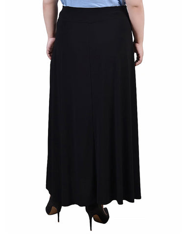 Plus Size Maxi Skirt With Sash Waist Tie
