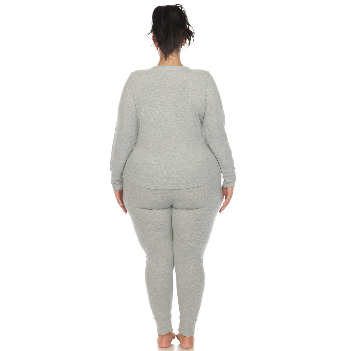  White Mark Plus Size Waffle Pajama Set - 1X - Bonton