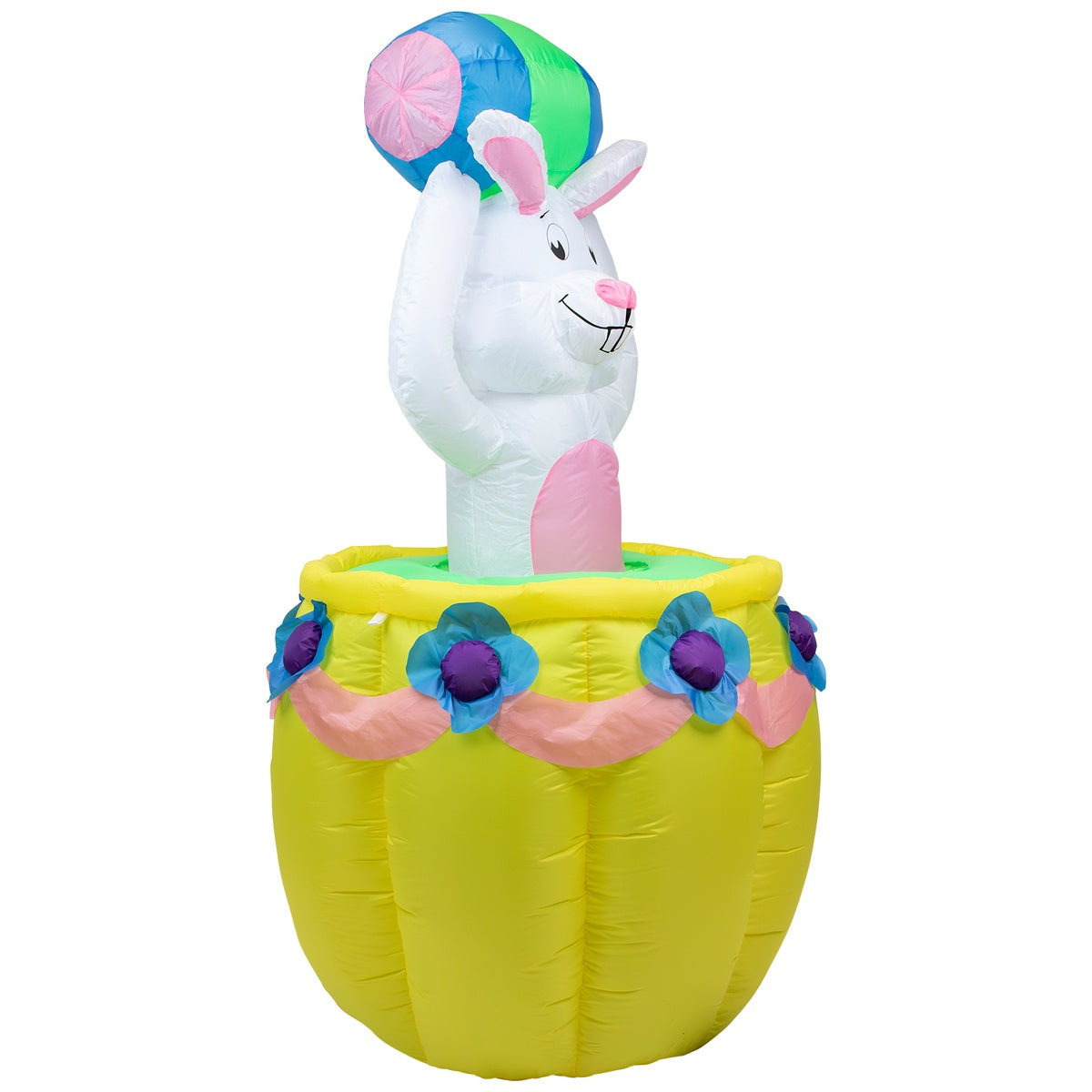  Northlight Lighted and Animated Inflatable Easter Bunny Basket Outdoor Decoration - 5.5' - - Default Title - Bonton