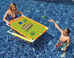 36" Orange and Green Floating Bean Bag Target Toss Swimming Pool Game