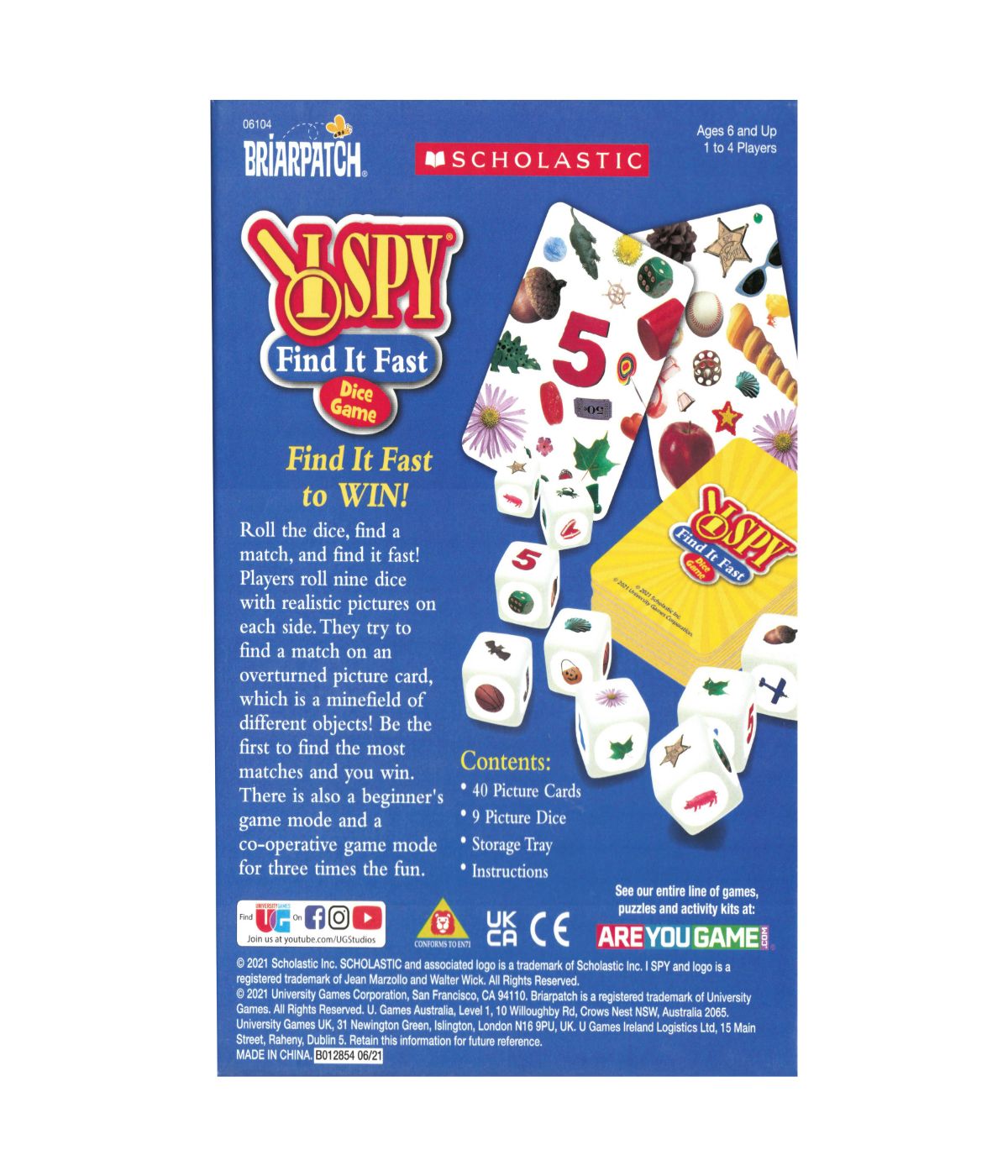  I Spy Find It Fast Dice Game Multi - Multi - Bonton