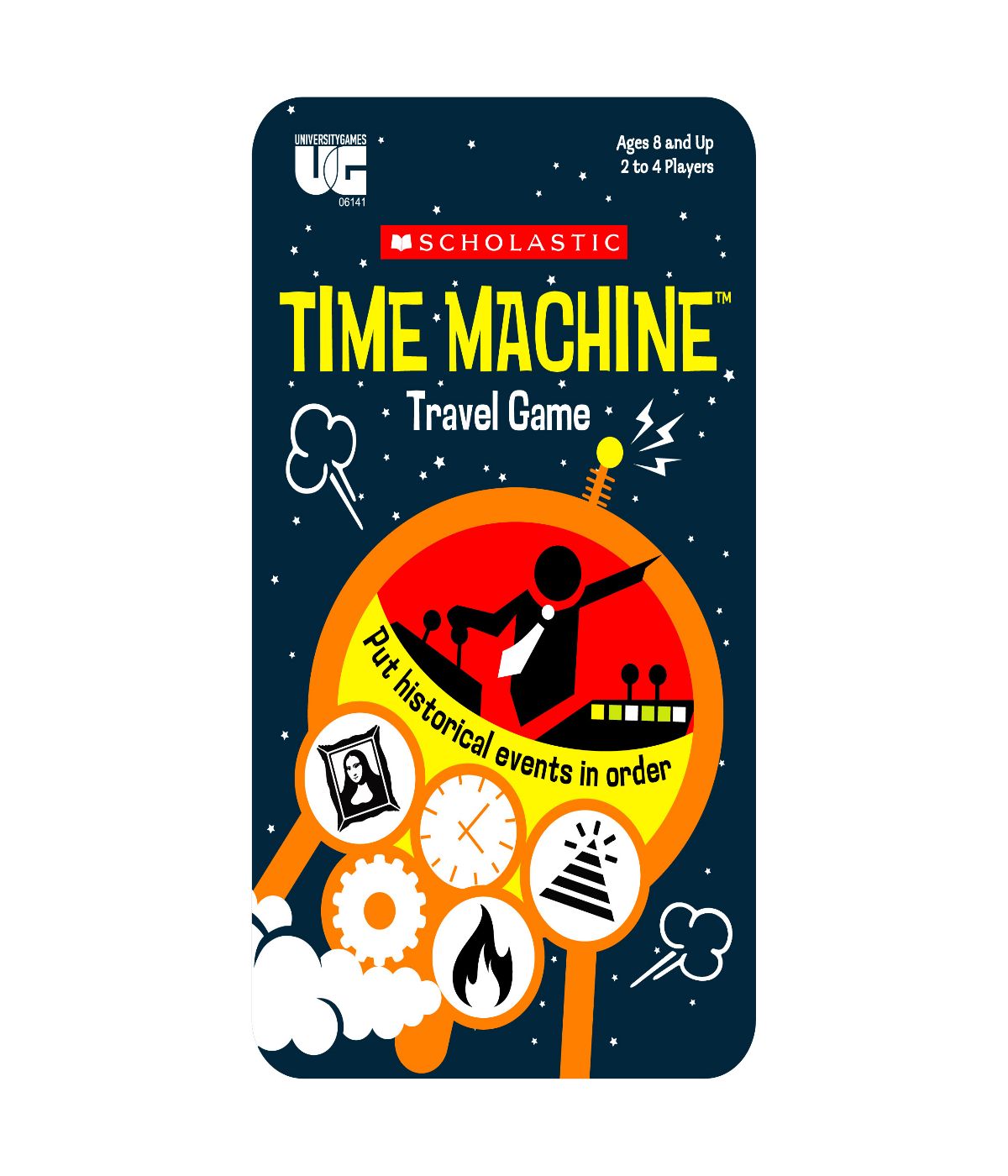  Scholastic Time Machine Travel Game Tin Multi - Multi - Bonton