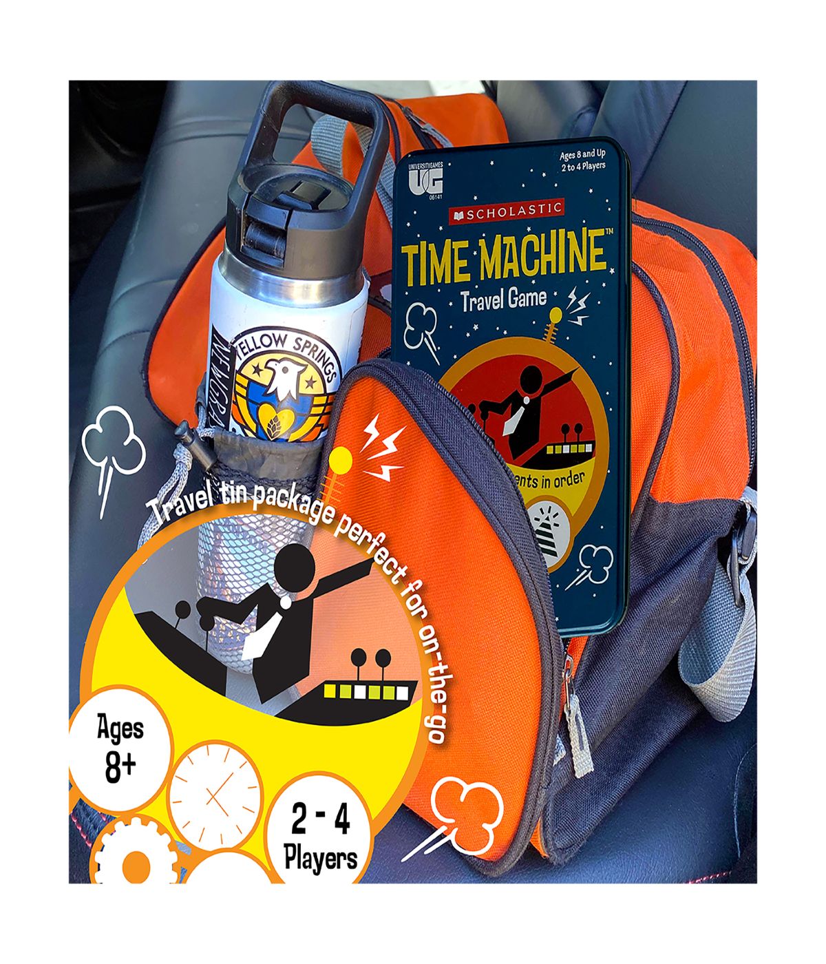  Scholastic Time Machine Travel Game Tin Multi - Multi - Bonton