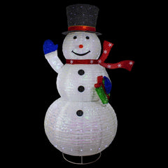 LED Lighted Iridescent Twinkling Snowman Outdoor Christmas Decoration - 71"