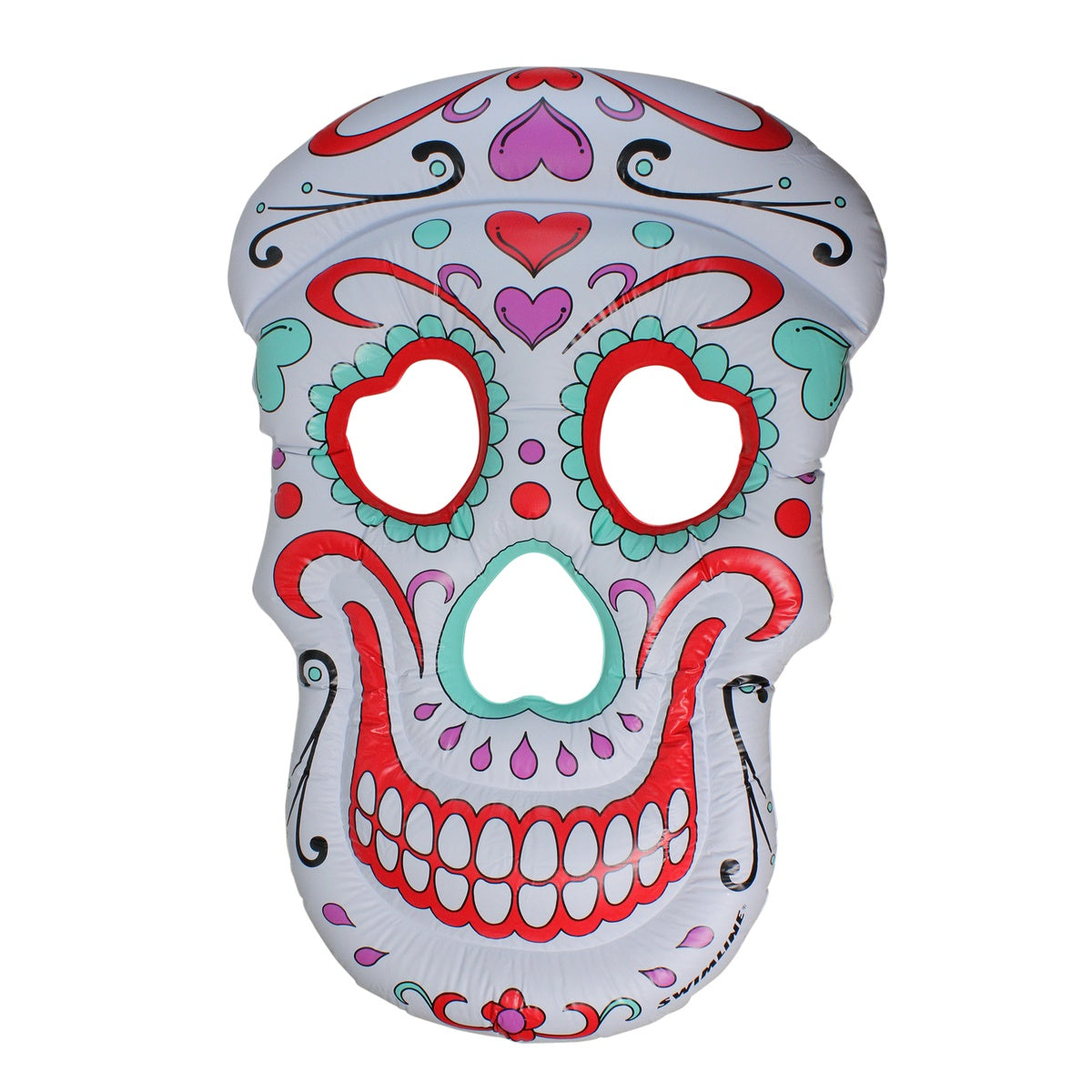  Swim Central Inflatable White and Pink Sugar Skull Swimming Pool Float  12-Inch - Default Title - Bonton