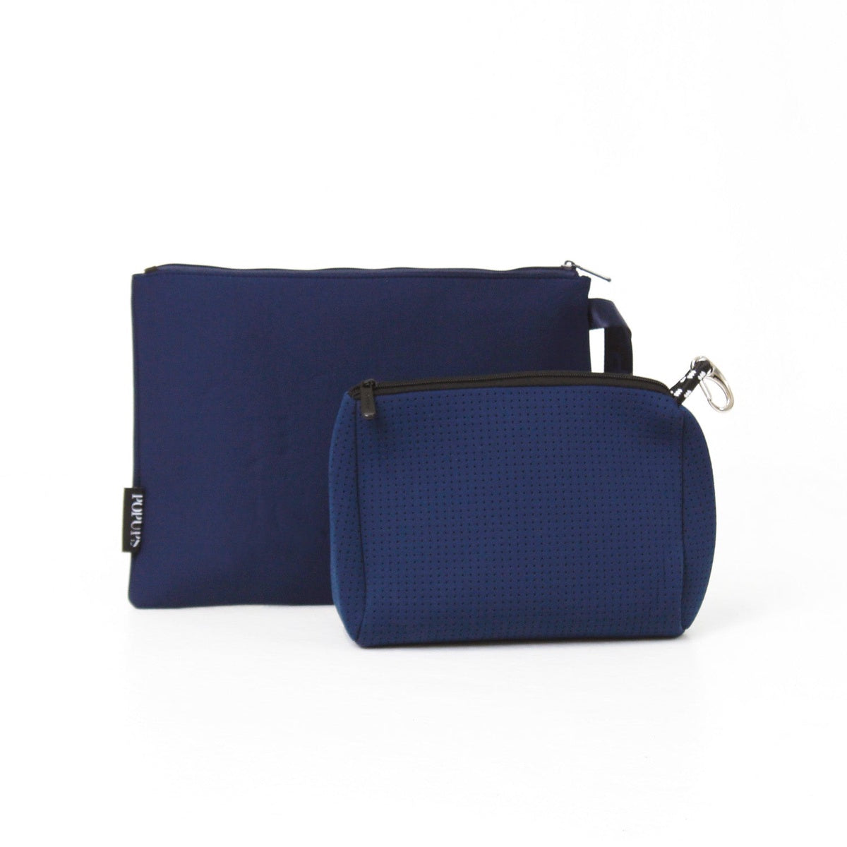  Pop Ups Brand Deep Blue Set: Oversized Wristlet Pouch + Essential Pouch - Default Title - Bonton