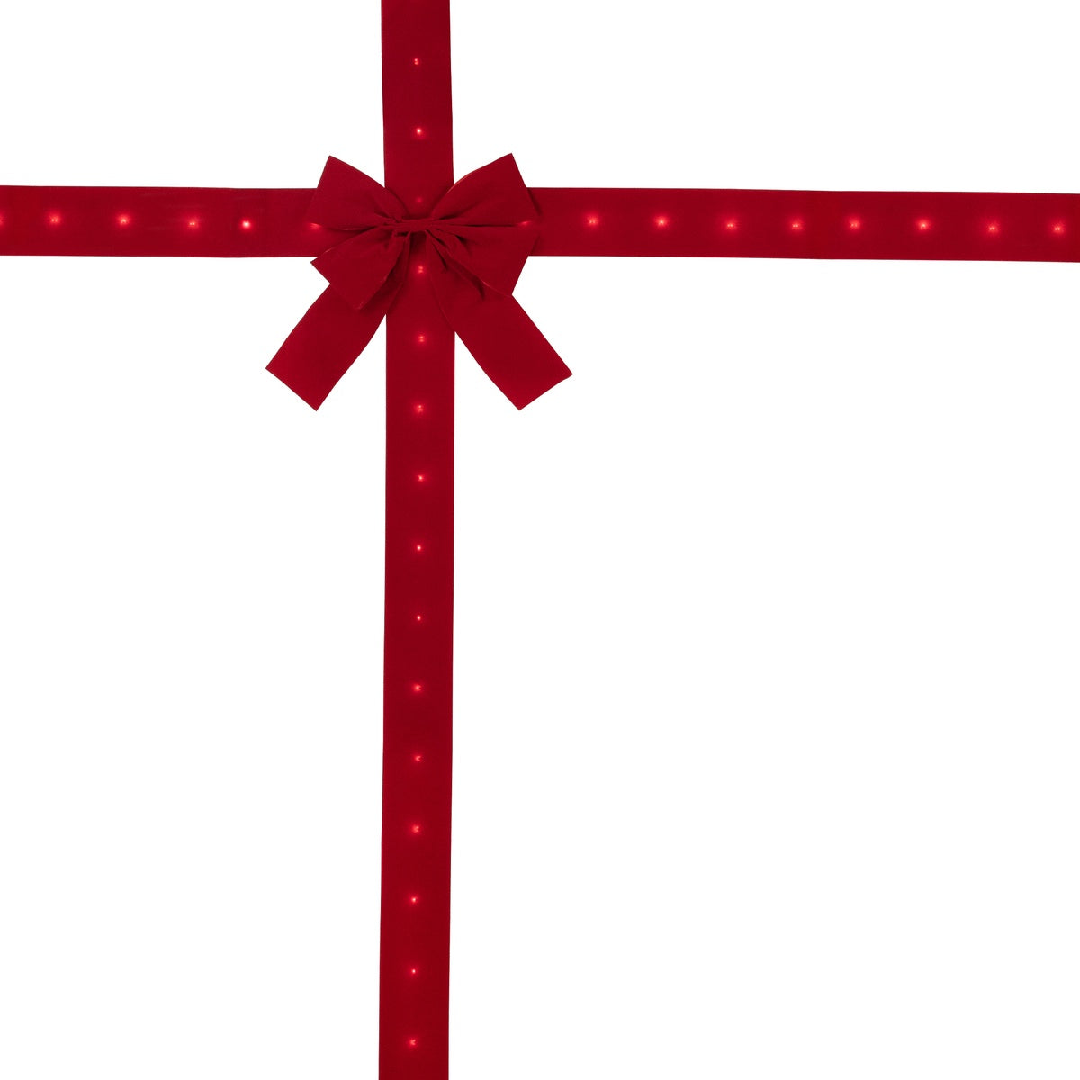  Northlight 14' Pre-Lit Battery Operated Red Velvet Christmas Door Bow - Default Title - Bonton