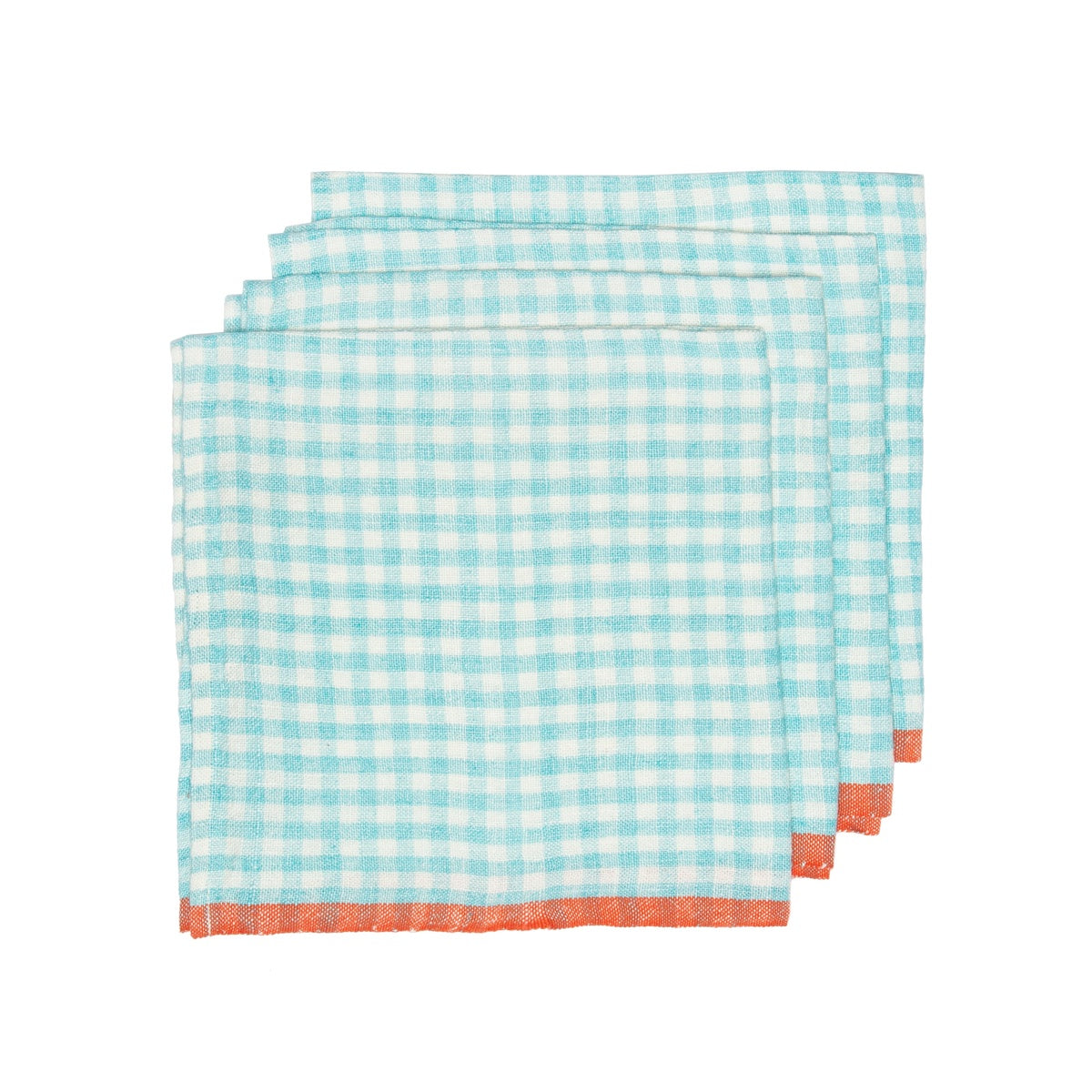  Caravan Two-Tone Gingham Napkins, Set of 4 - Natural & Dijon - Bonton