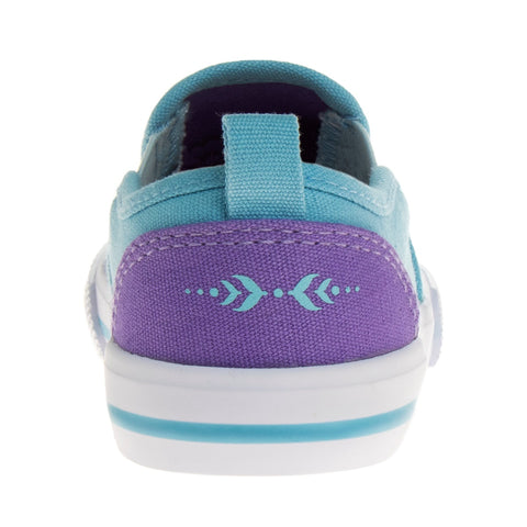 Frozen Elsa Anna Girls No Lace Shoes - Disney Character Loafer Low Top SlipOn Casual Tennis Canvas Sneakers (Size 5-12 Toddler)