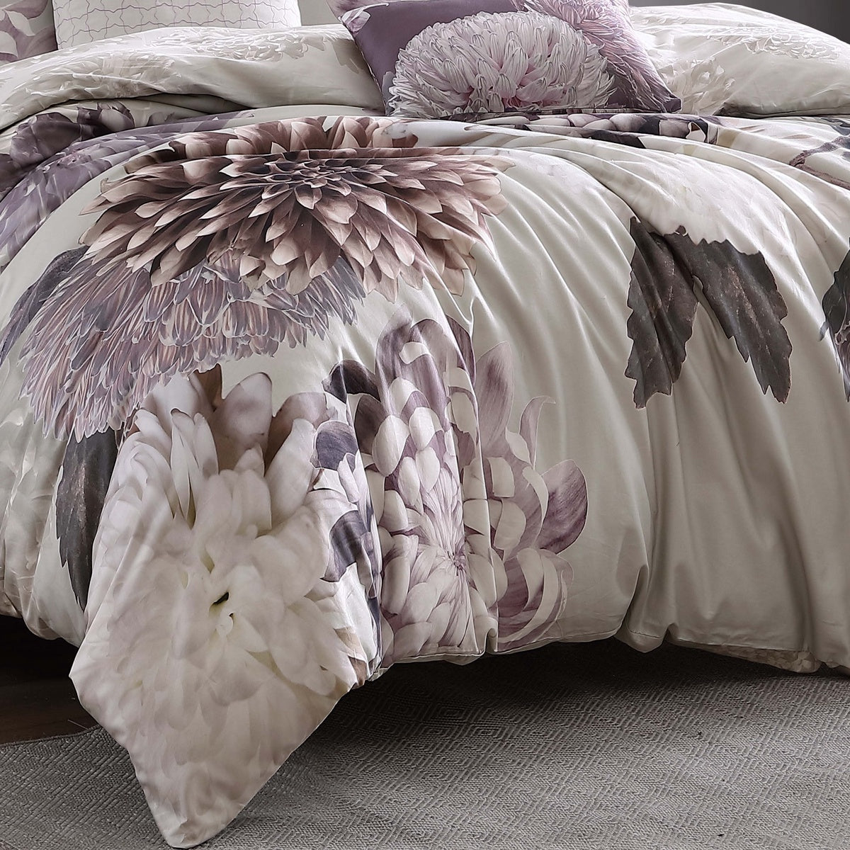  Bebejan Bebejan Dahlia Purple 5 Piece Reversible Comforter Set - QUEEN - Bonton