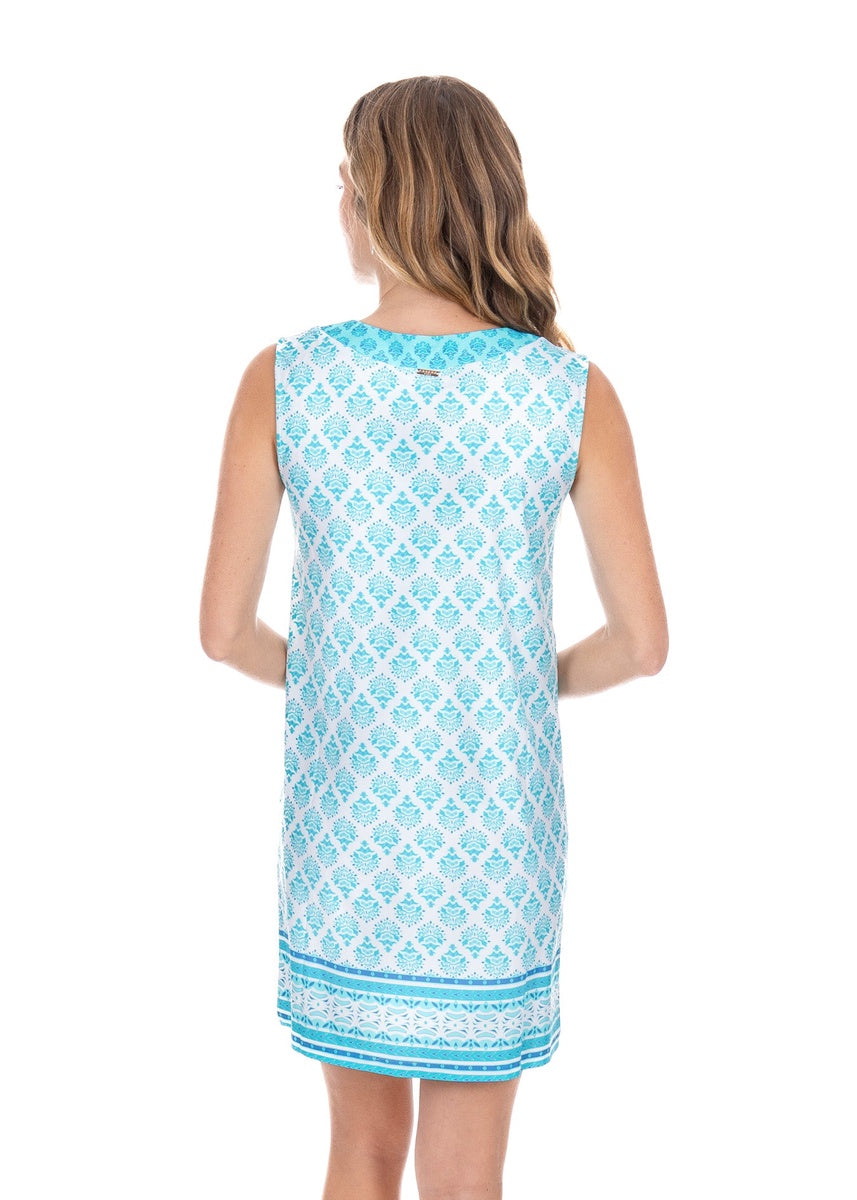  Cabana Life Amalfi Coast Sleeveless Tunic Dress - L - Bonton