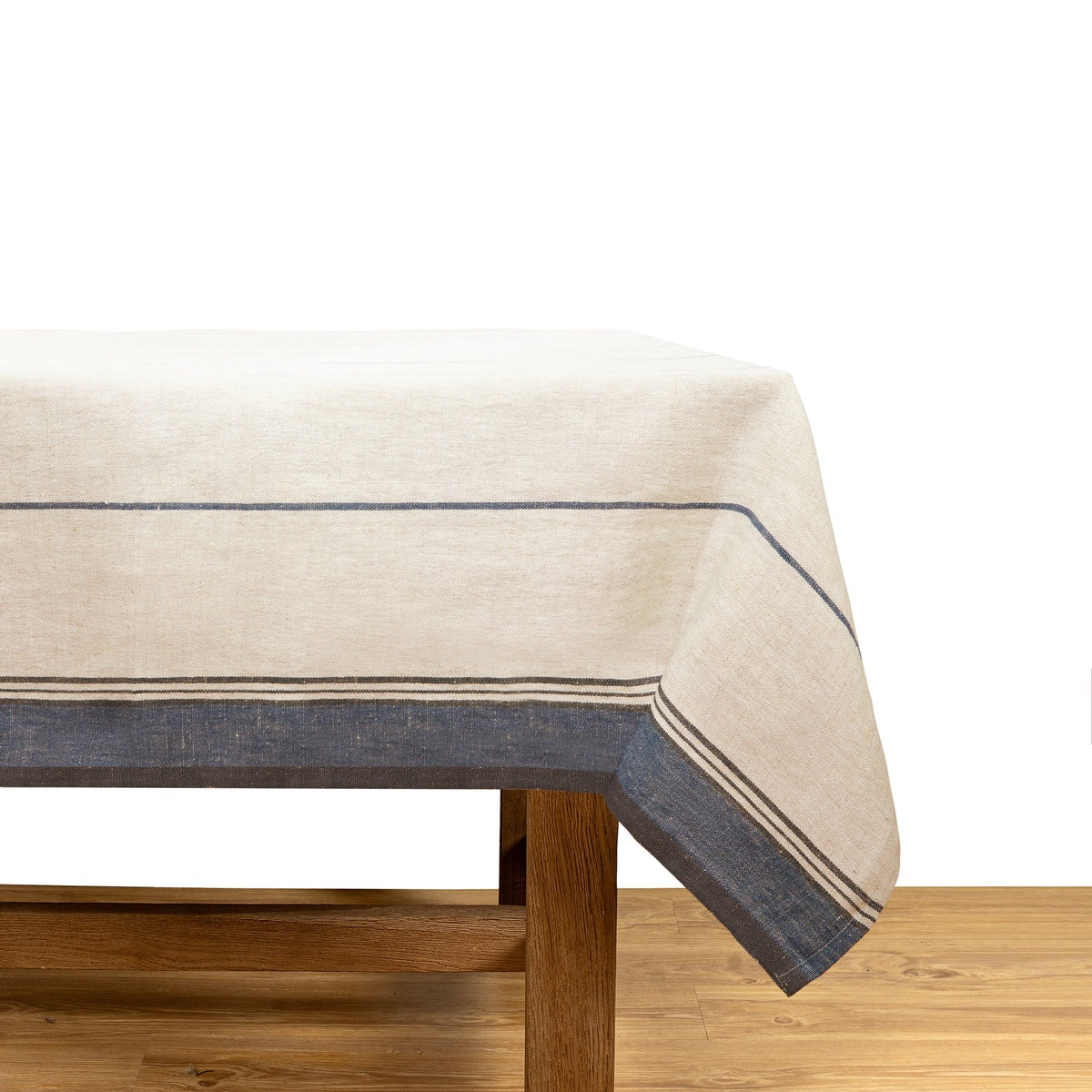  Caravan Eze Ivory & Blue Tablecloth - 60x60 - Bonton