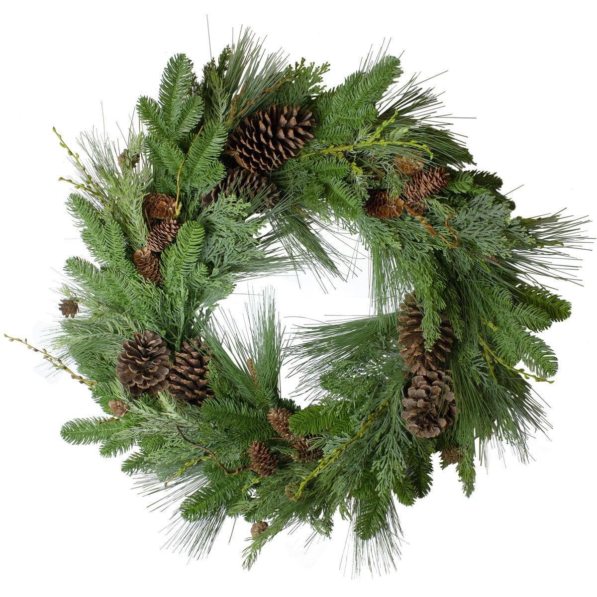  Northlight Pine Cone and Cedar Artificial Christmas Wreath - 32-Inch  Unlit - Default Title - Bonton