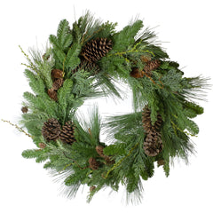 Pine Cone and Cedar Artificial Christmas Wreath - 32-Inch  Unlit