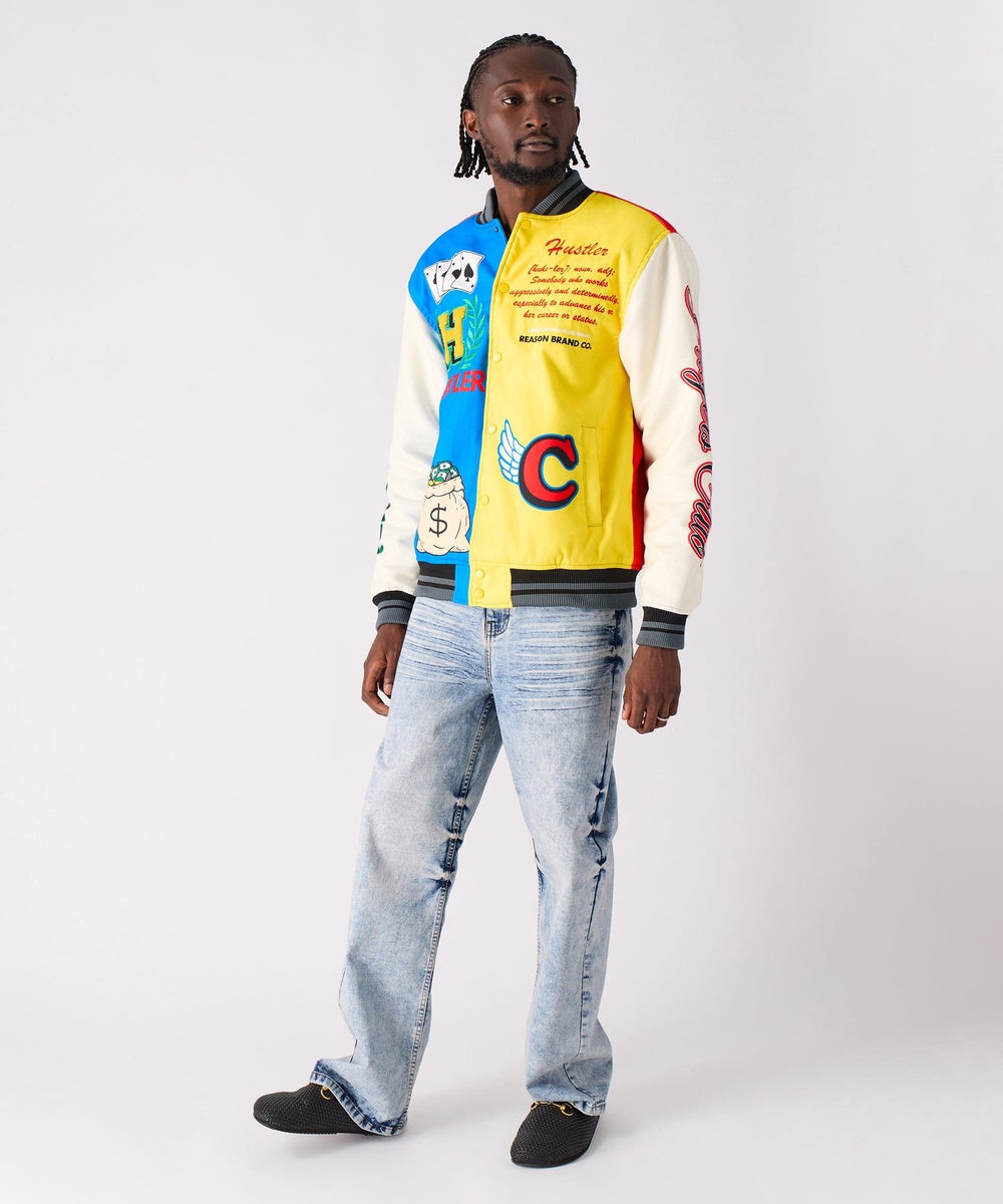  Reason Clothing Hustler Varsity Jacket - MULTI - Bonton