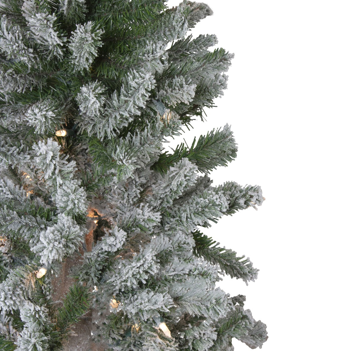  Northlight Pre-Lit Slim Flocked Alpine Artificial Christmas Trees - 5' - Clear Lights - Set of 3 - Default Title - Bonton