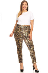 Plus Size Printed Cheetah Pants