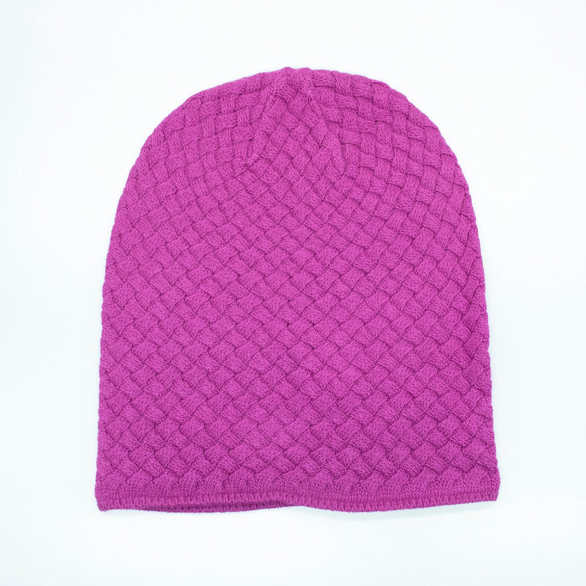  Portolano SLOUCHY HAT in BASKET WEAVE STITCH - BRIGHT LILAC - Bonton