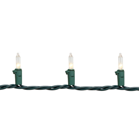 100-Count Clear Mini Christmas Light Set  20.25ft Green Wire
