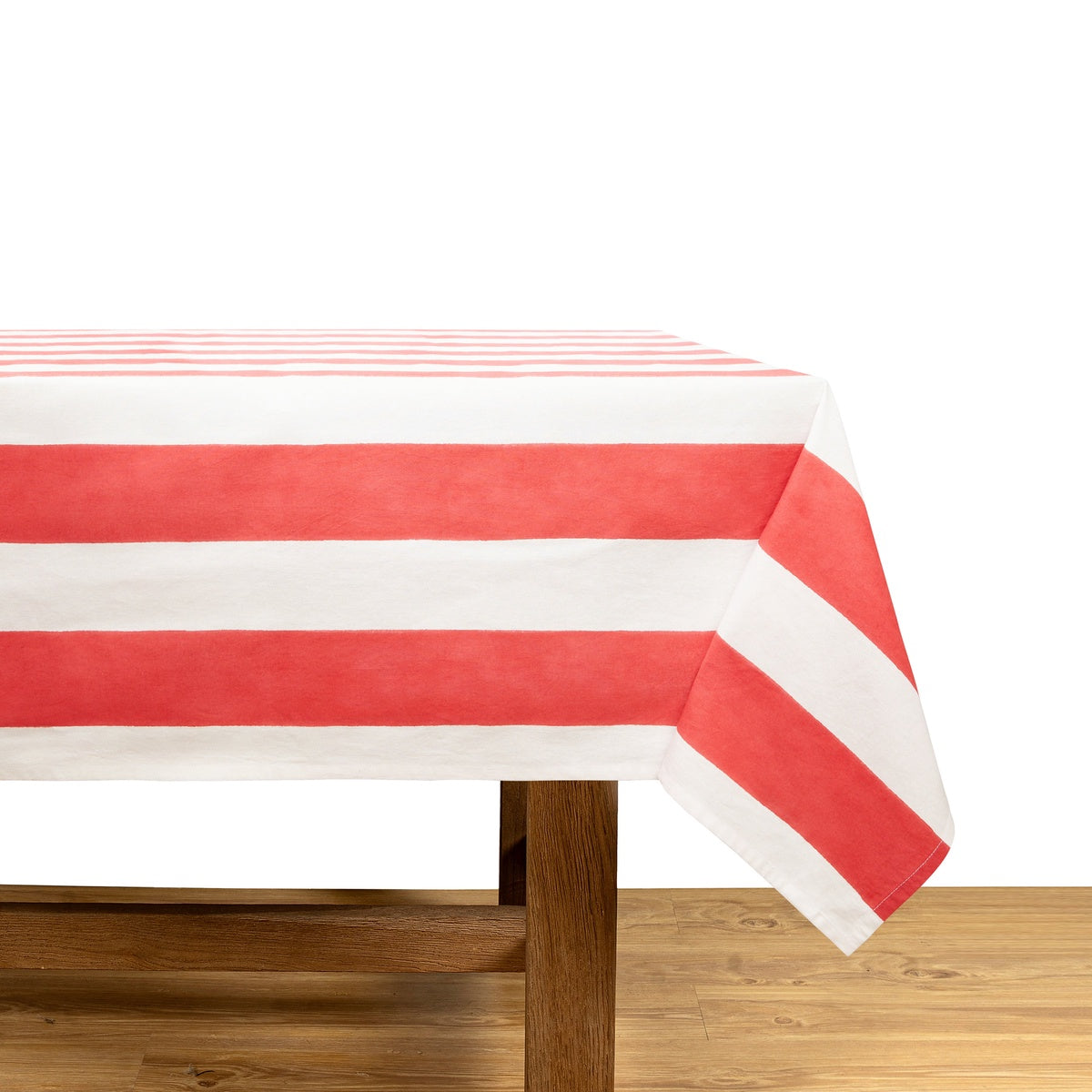 Caravan French Tablecloth St. Tropez Red Stripes - 59 x 59 - Square - Seats 2-4 - Bonton