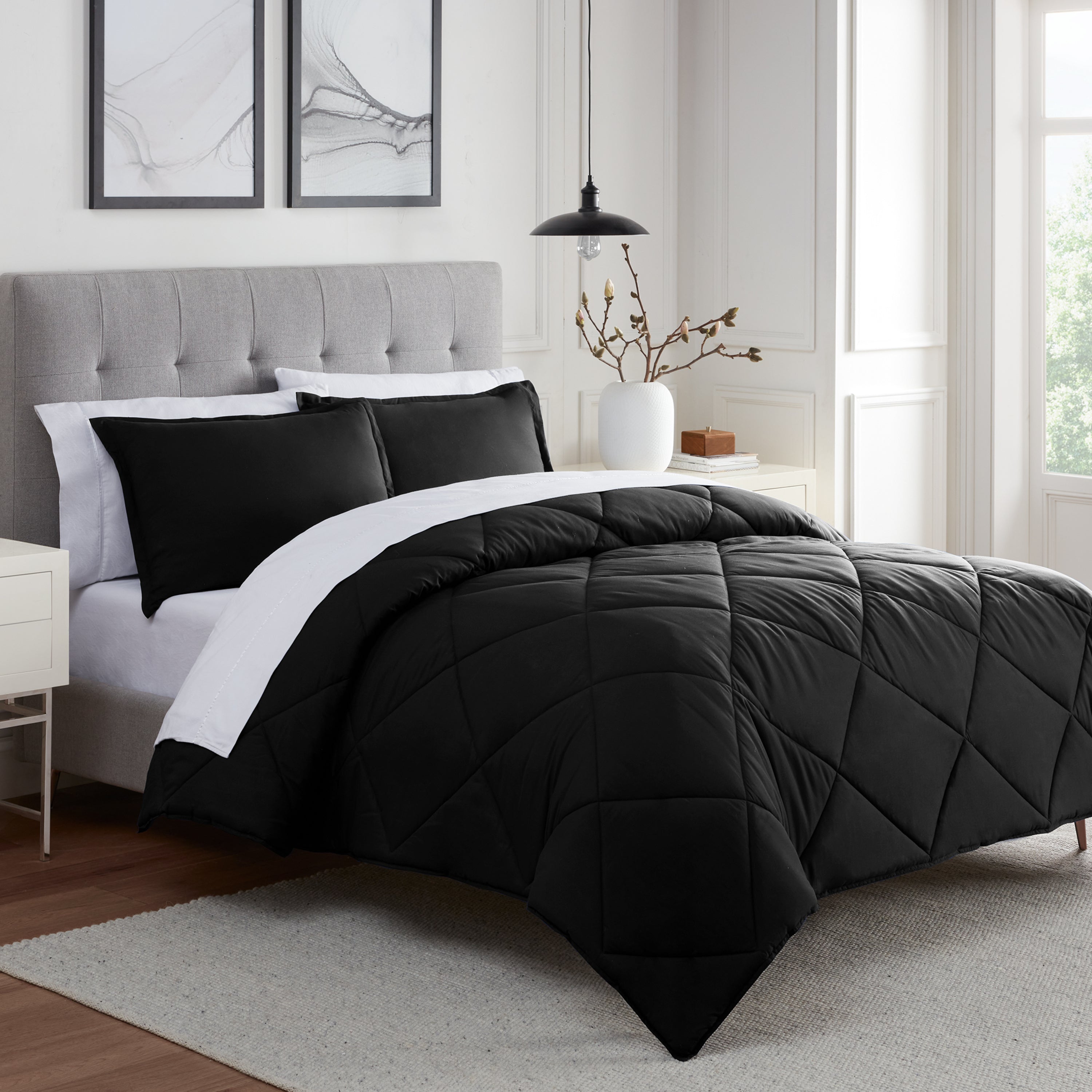  Sleep Solutions Cooling Comforter Set - Black - Bonton