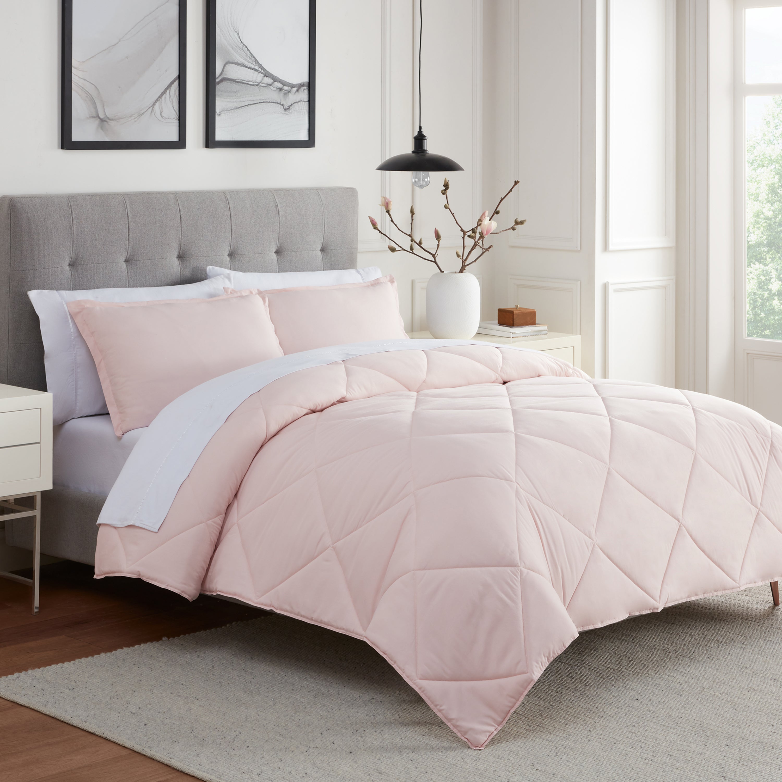  Sleep Solutions Cooling Comforter Set - Peach Blush - Bonton