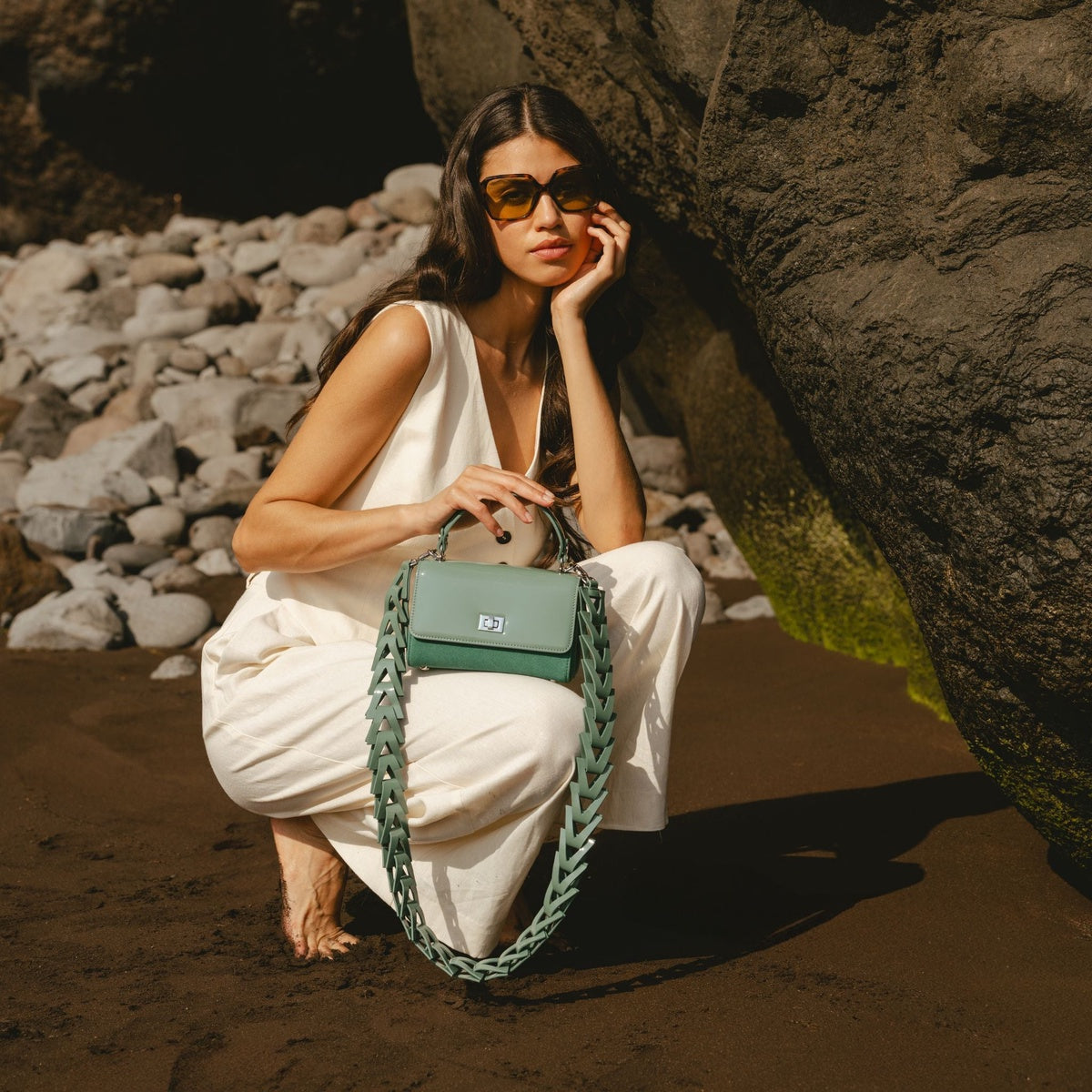  Jurgi Lili Bag - Mint Patent & Suede - Mint - Bonton