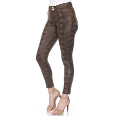 Faux Suede Snake Print Pants