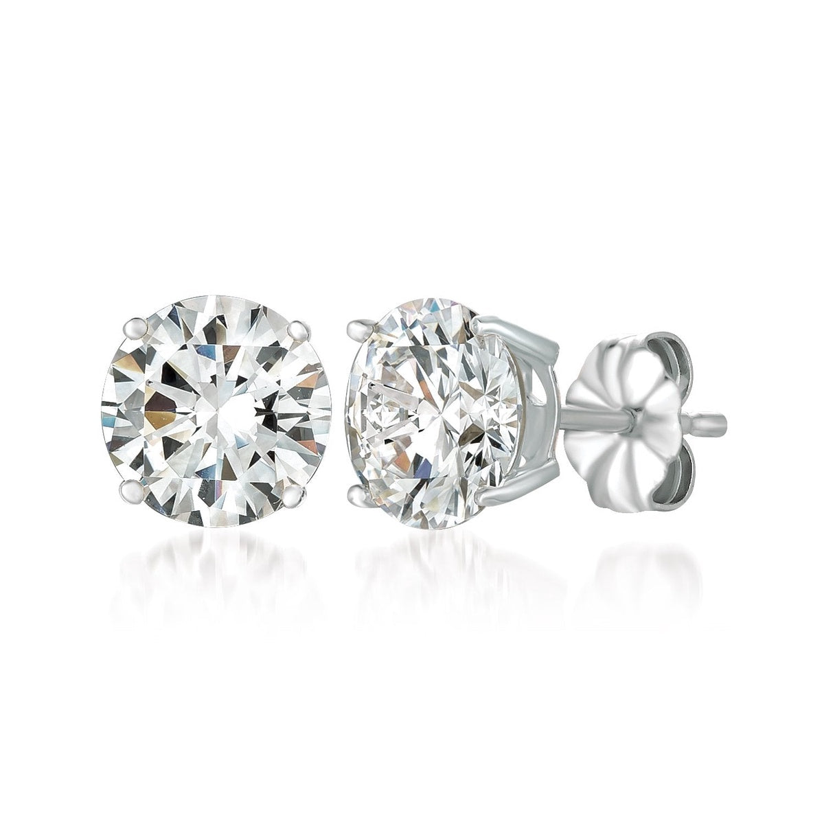  CRISLU 2ct Brilliant Stud Earrings in Platinum - Pure Platinum - Bonton