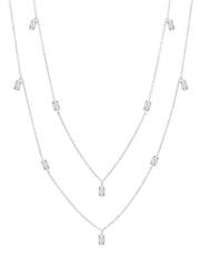 Prism Baguette 36" Necklace Finished in Pure Platinum