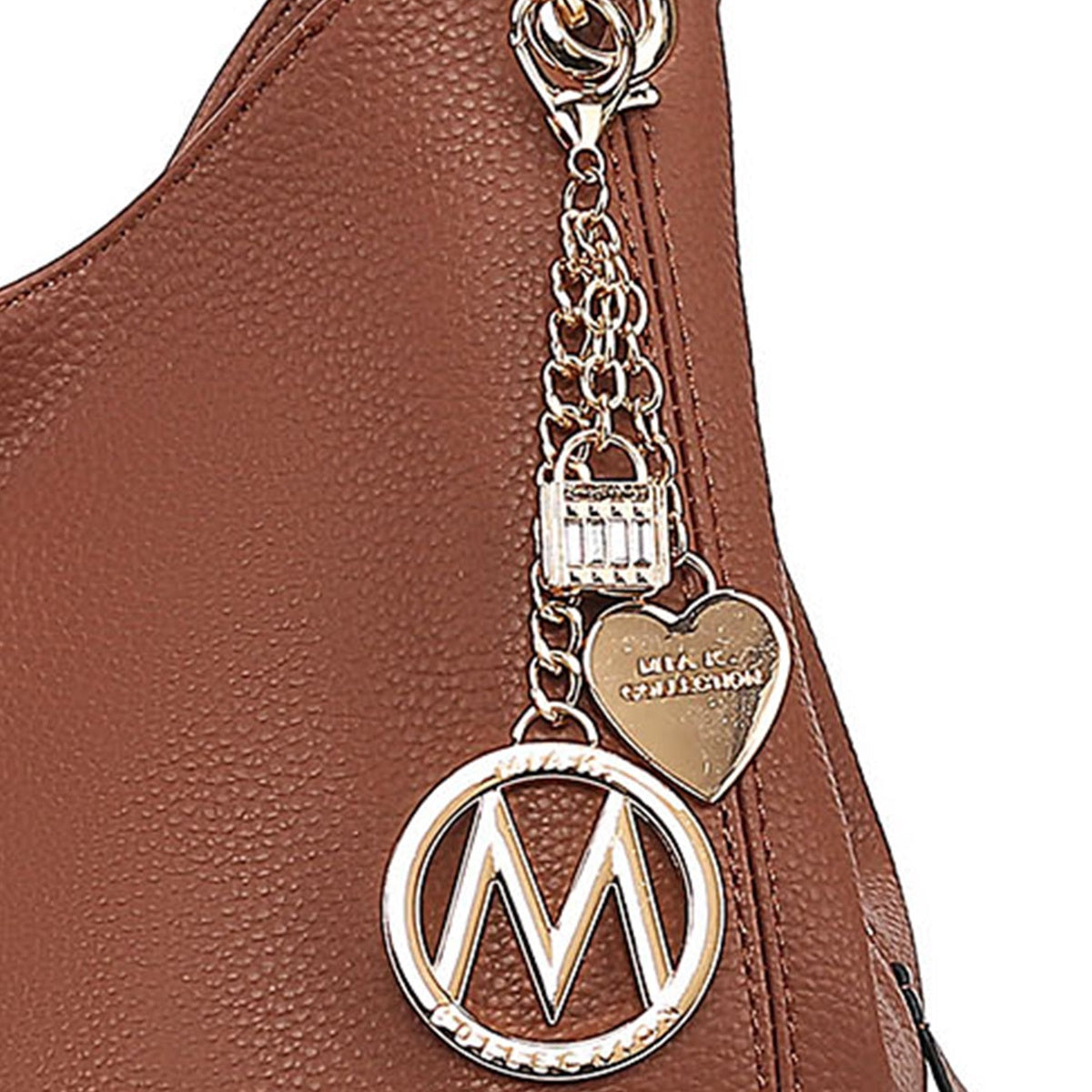  MKF Collection Ashley Hobo Bag and Wallet Set - Cognac Brown - Bonton