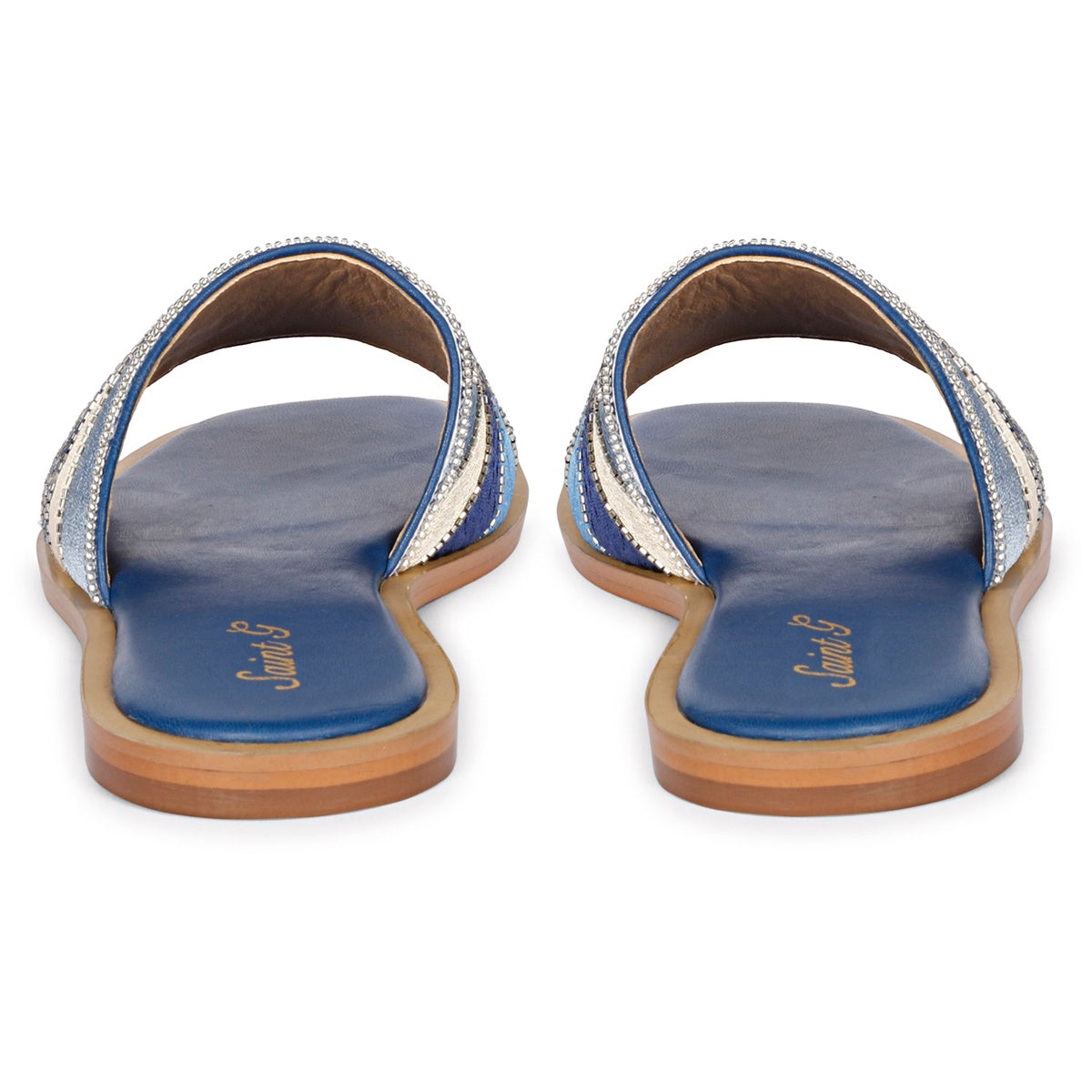  Saint G Giorgia Flat Sandals - Multi Blue - Bonton