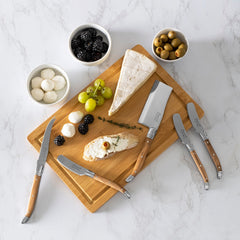 Connoisseur 8-Piece Laguiole Cheese Knife, Spreader and Board Set