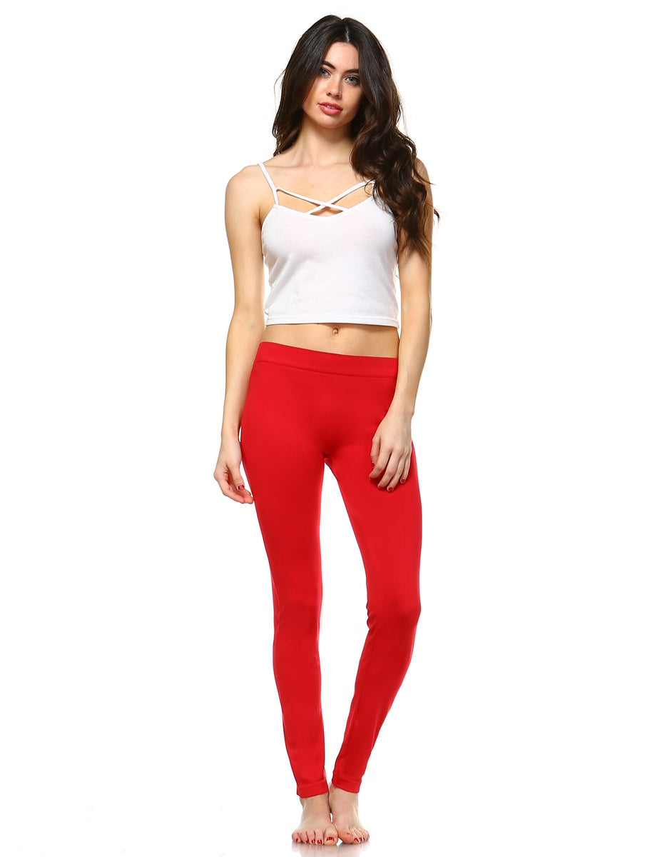  White Mark Solid Leggings - one size - Bonton