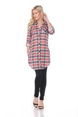 Women's Piper Stretchy Plaid Tunic Top