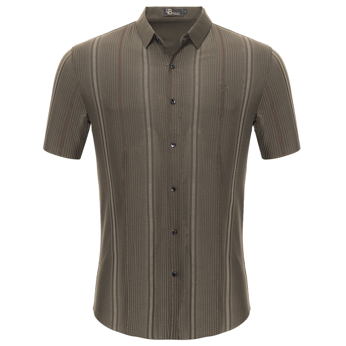  Barocco Fearless Finesse Short-Sleeve Shirt KHAKI - KHAKI - Bonton