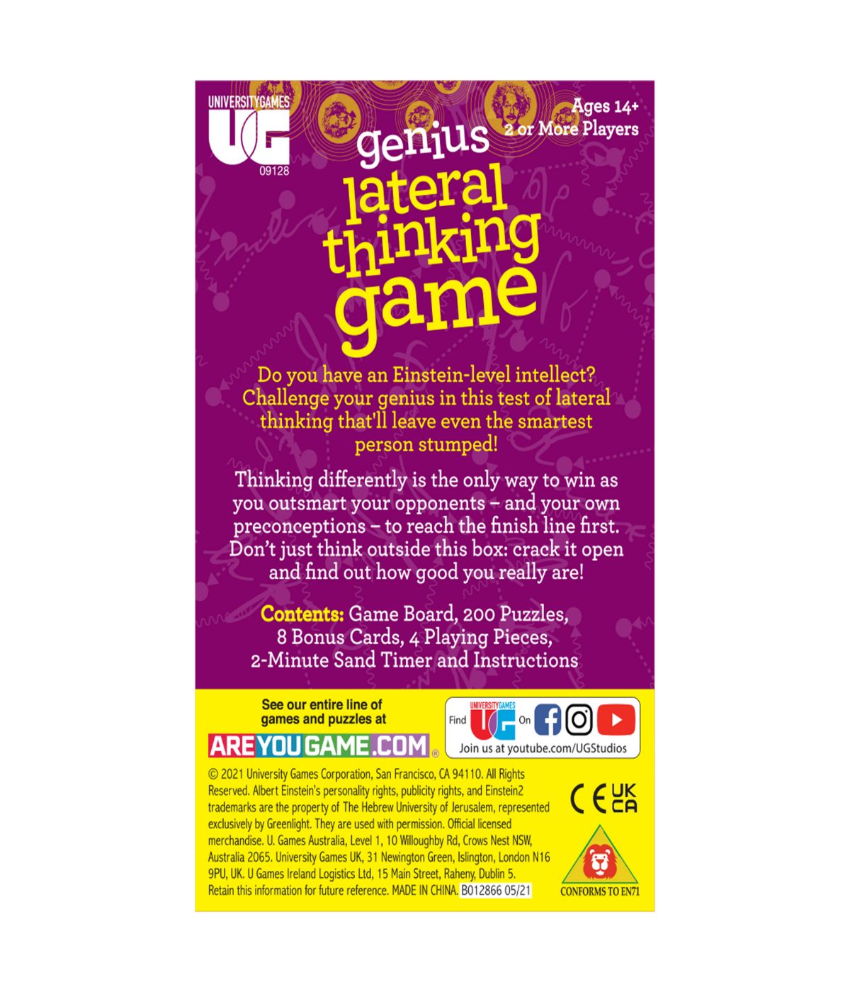  Einstein Genius Lateral Thinking Game Multi - Multi - Bonton