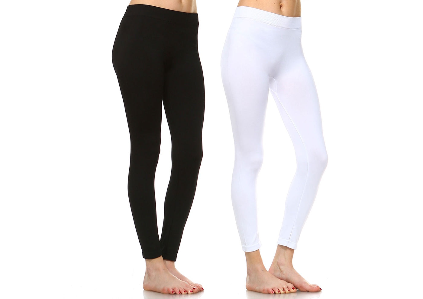  White Mark Pack of 2 Solid Leggings - one size - Bonton